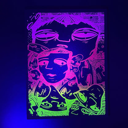 Positive Vibes X Rubezilla Multicolored Faces Moodmat