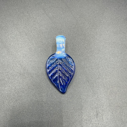 Domepiecer Dark Blue Blade Leaf Pendant